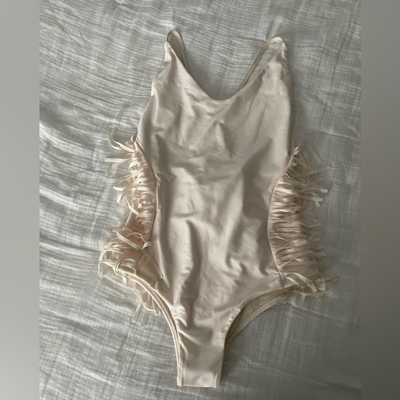 🎁NWT Free People x Amuse society one piece fringe swimsuit - Picture 13 of 13